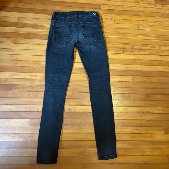 American Eagle Outfitters Black Ripped Denim Skinny Jeans - Picture 7 of 8
